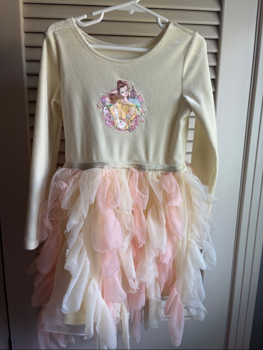Disney Yellow and Peach Ruffle Tulle Dress with Belle Beauty & the Beast